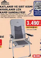 NORTH PACİFİC KATLANIR VE SIRT KISMI AYARLANIR LÜX KAMP SANDALYESİ NORTH PACİFİC KATLANIR VE SIRT KISMI AYARLANIR LÜX KAMP SANDALYESİ